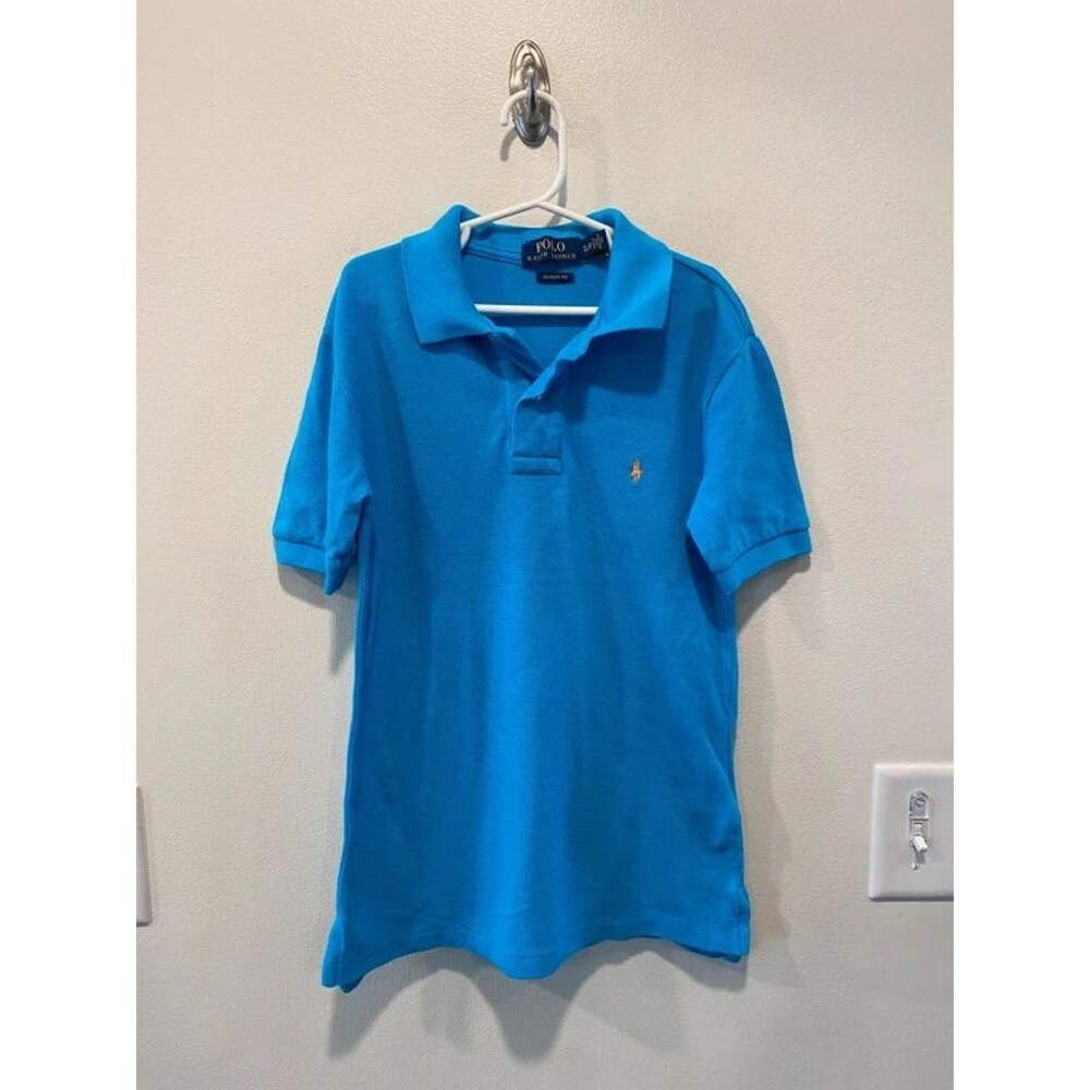 Polo Ralph Lauren boys mesh short sleeve polo shirt size 8 blue